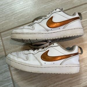 Nike Kids White and Bronze Sneakers